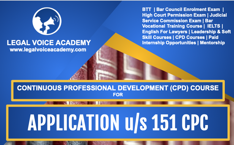 APPLICATION u/s 151 CPC