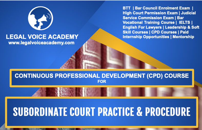 SUBORDINATE COURT PRACTICE & PROCEDURE