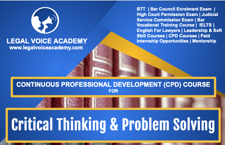 CRITICAL THINKING & PROBLEM SOLVING